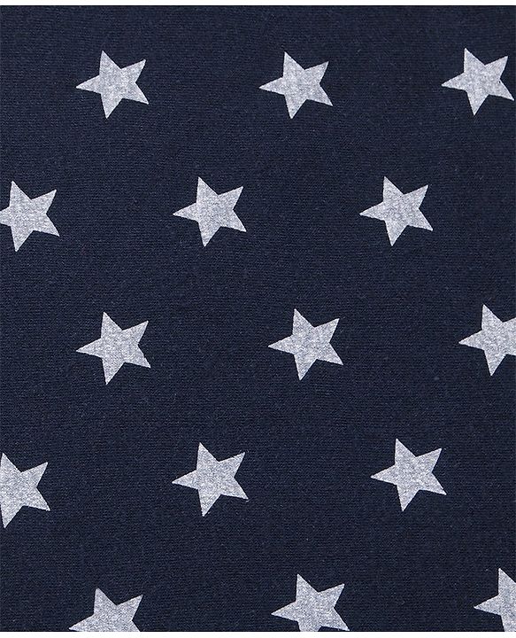 Babyhug Terry Knit  Towel Star Print L 76 X B 76 cm- Navy Blue