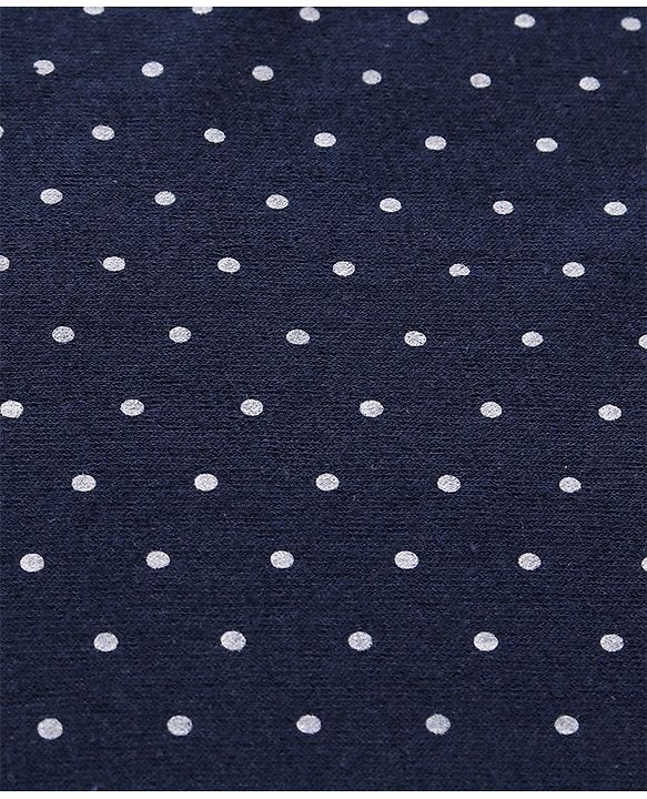 Babyhug Terry Knit Towel Polka Dot Print L 76 X B 76 cm- Navy Blue