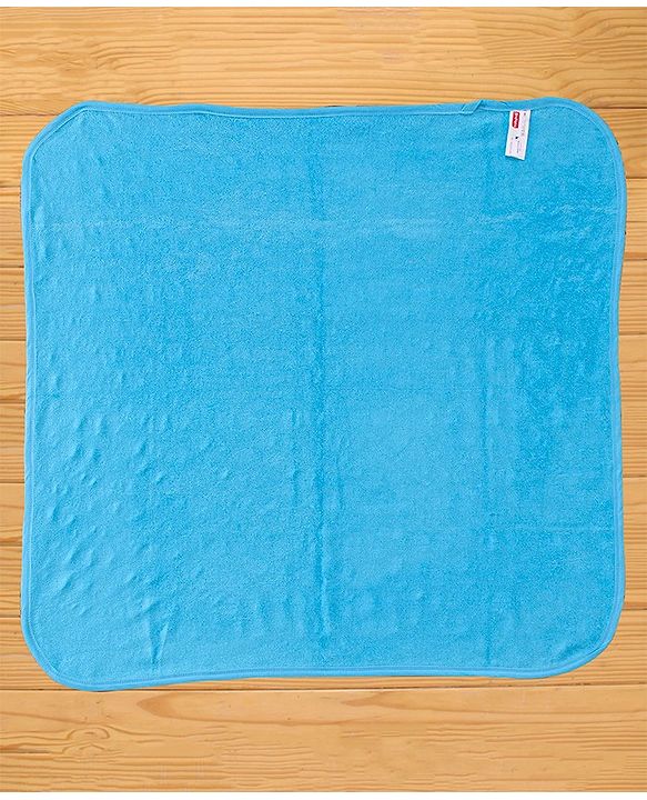 Babyhug Terry Knit Towel Floral L 76 X B 76 cm- Blue