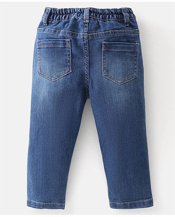 Babyhug Cotton Woven Full Sleeves Checkered Shirt & Jeans Set - Yellow & Blue