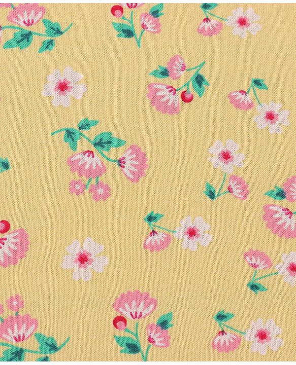 Babyhug Terry Knit Hooded Bath Towel Floral Print L 72 x B 72 cm - Yellow
