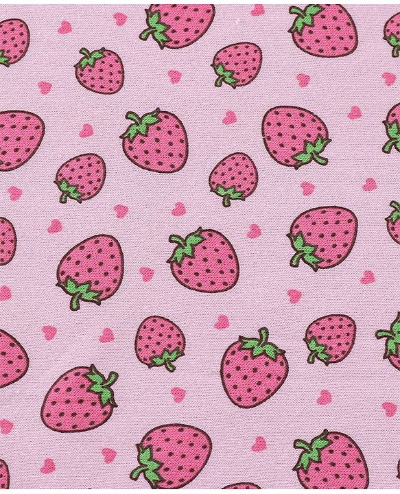 Babyhug Terry Knit Hooded Bath Towel Strawberry Print L 72 x B 72 cm - Pink