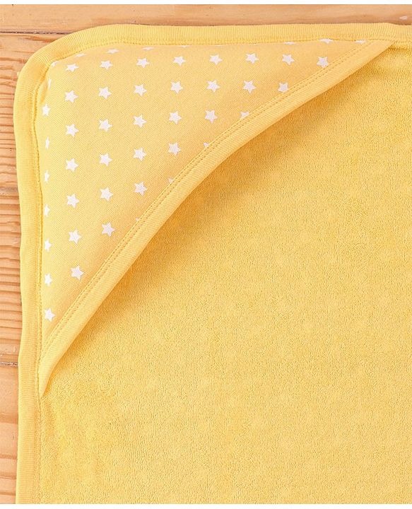 Babyhug Terry Knit Hooded Bath Towel Star Print L 72 x B 72 cm - Orange
