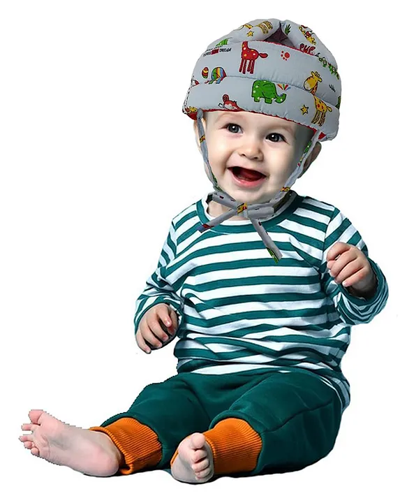 Luvlittle Adjustable Cushioned Baby Safety Helmet Jungle Printed