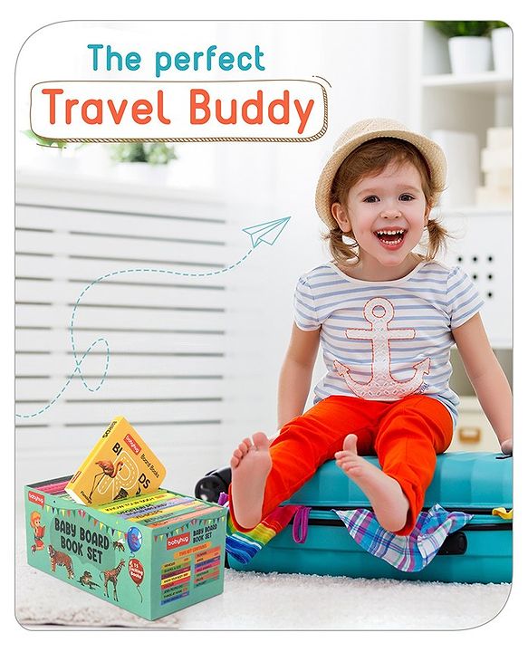 Babyhug Baby Board Books- Set of 15| Basic Concepts|Early Learning Pocket-Sized Pre-School bookPremium Quality & Handy book with 11 pages|Ideal for Gifting