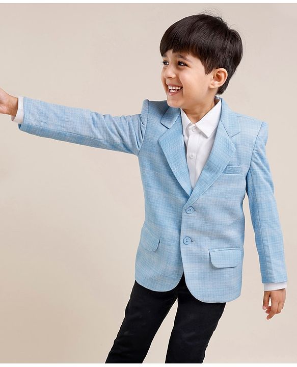 Babyhug Full Sleeves Party Wear Blazer  - Blue