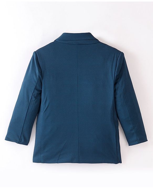Babyhug Full Sleeves Party Wear Blazer - Dark Blue