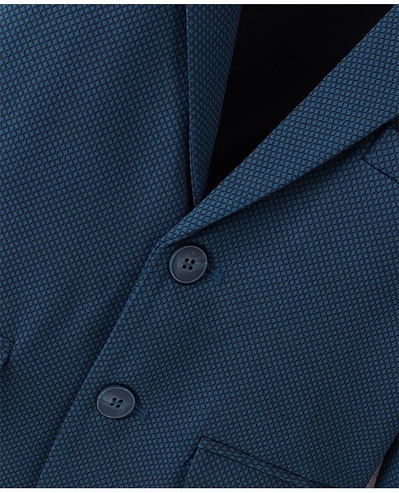 Babyhug Full Sleeves Party Wear Blazer - Dark Blue
