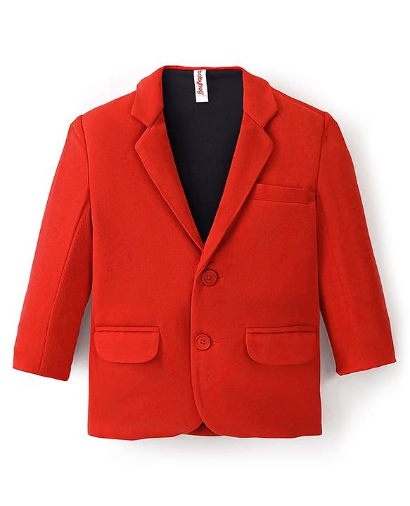 Babyhug Full Sleeves Party Wear Blazer Solid Colour - Red