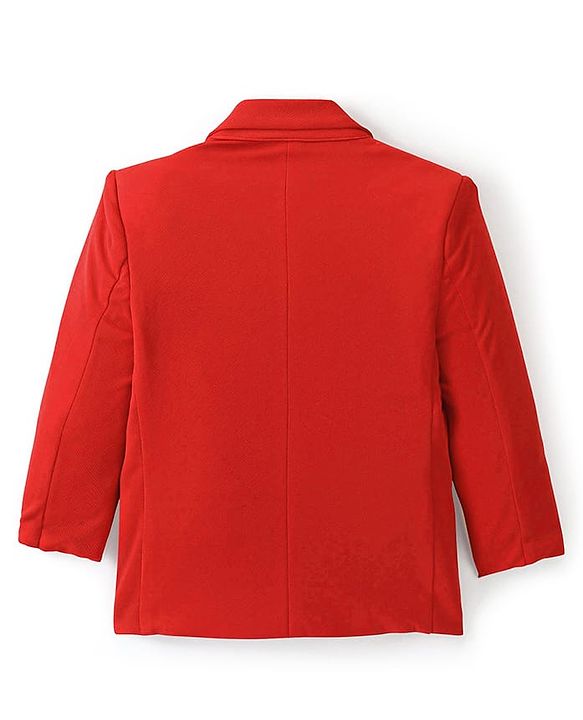 Babyhug Full Sleeves Party Wear Blazer Solid Colour - Red