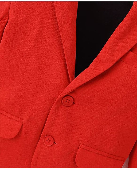 Babyhug Full Sleeves Party Wear Blazer Solid Colour - Red