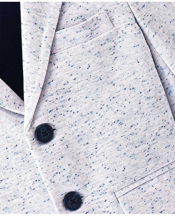 Babyhug Woven Full Sleeves Textured Partywear Blazer - Grey