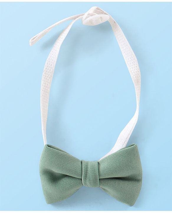 Babyhug Woven Full Sleeves Party Wear Shirt & Pant With Bow & Suspender Light House Print - Green & White