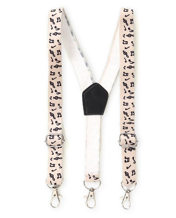 Babyhug Woven Full Sleeves Party Wear Shirt & Pant With Bow & Suspender Sunglasses Print - Black & Beige