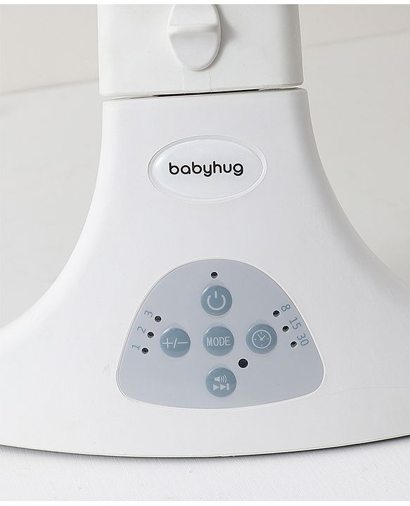 Babyhug Electric Rocker with Mosquito Net Baby Swing Cradle with Remote & 5 Modes of Speed Safety Belt  & Music- Grey