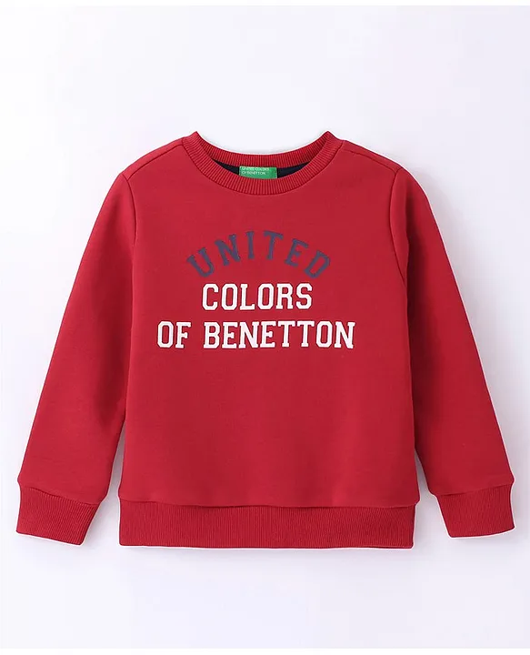 Buy UCB Full Sleeves Sweatshirt Text Print Red for Boys 10