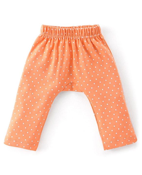 Babyhug Cotton Knit Full Length Diaper Pants Striped & Floral Print Pack Of 3 - Pink & White