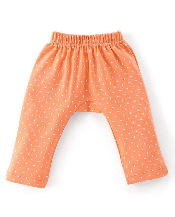 Babyhug Cotton Knit Full Length Diaper Pants Striped & Floral Print Pack Of 3 - Pink & White