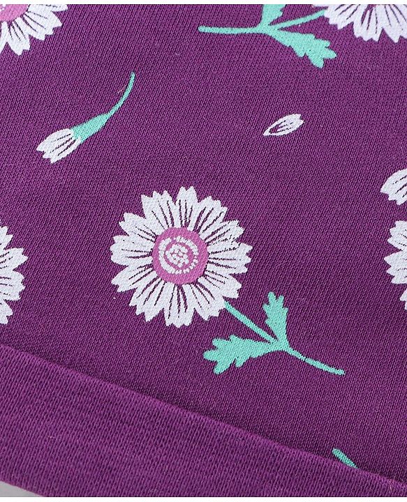 Babyhug 100% Cotton Knit Cap Floral Print Pack of 2 - Multicolour