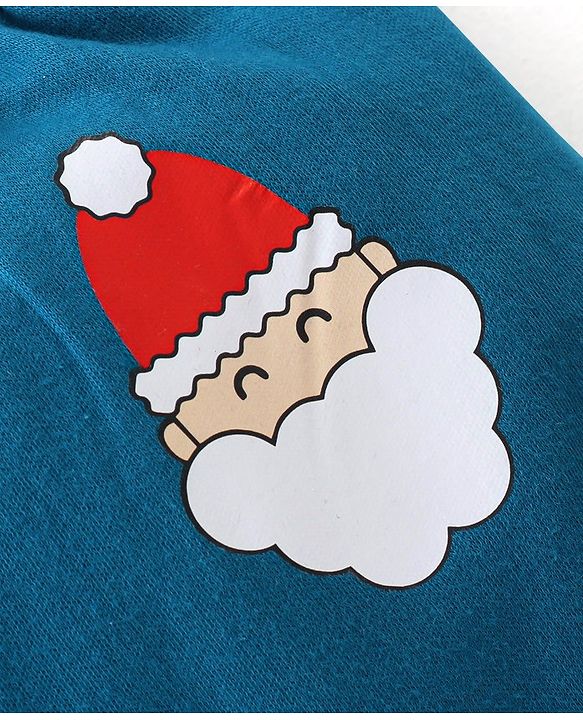 Babyhug Cotton Knit Full Length Diaper Leggings Christmas Theme Printed Pack of 3 - Red & Blue