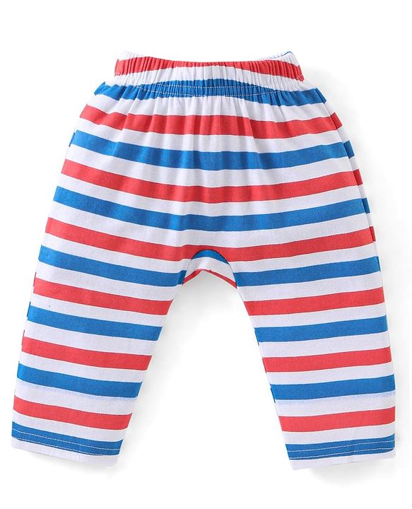 Babyhug Cotton Knit Diaper Pants Full Length Car Printed Pack of 3 - Multicolour