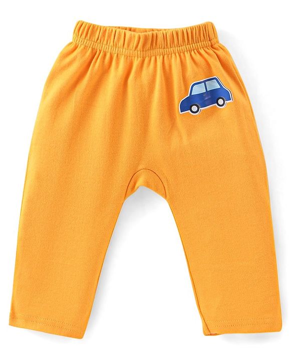 Babyhug Cotton Knit Diaper Pants Full Length Car Printed Pack of 3 - Multicolour