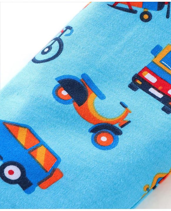 Babyhug Cotton Knit Diaper Pants Full Length Car Printed Pack of 3 - Multicolour