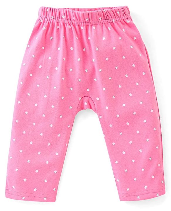 Babyhug Cotton Knit Anti Bacterial Full Length Diaper Pants Unicorn Printed Pack of 3 - Pink & Purple