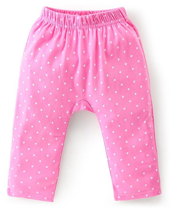 Babyhug Cotton Knit Full Length Diaper Leggings Floral Printed Pack of 3 - Pink Maroon & Purple