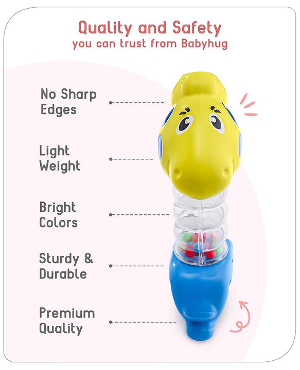 Babyhug Rattle with Beads (Color may vary)