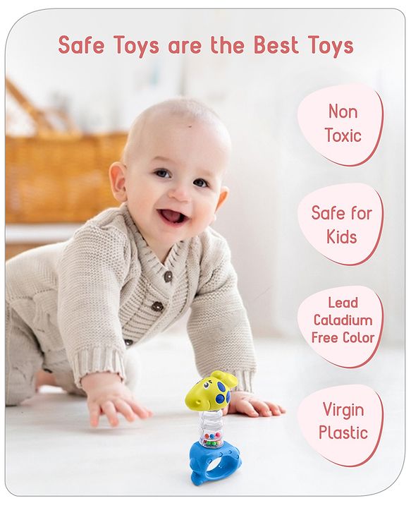 Babyhug Rattle with Beads (Color may vary)