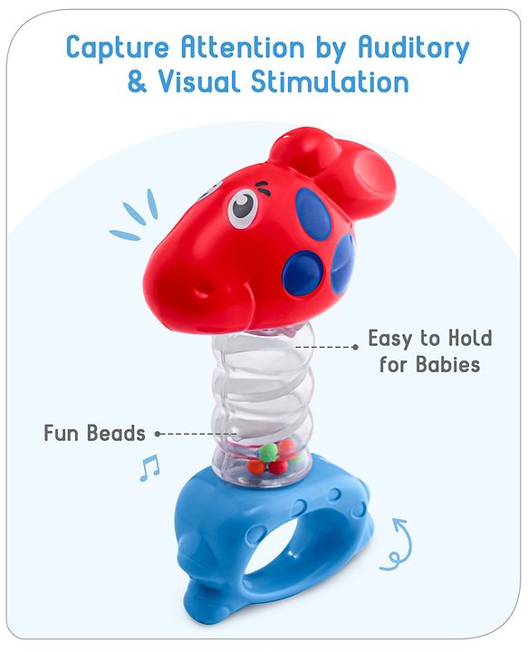 Babyhug Rattle with Beads (color may vary)