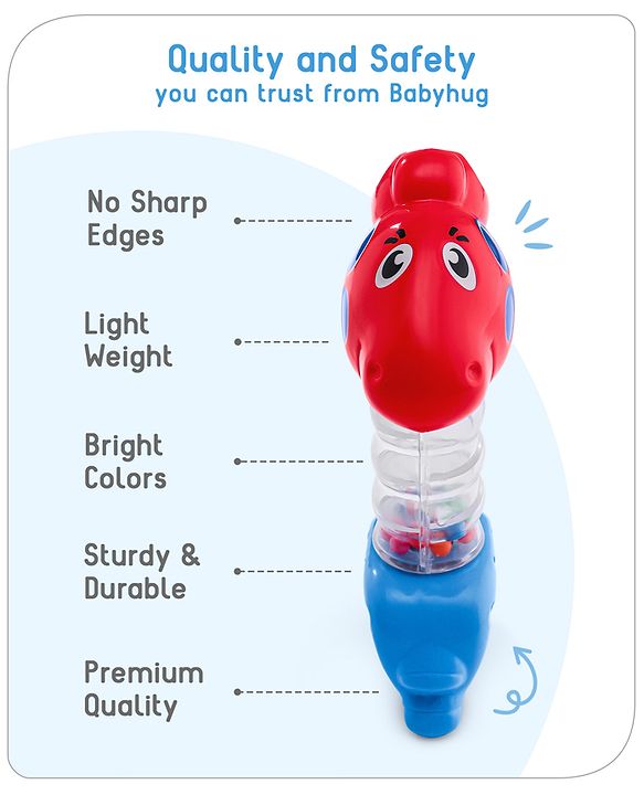 Babyhug Rattle with Beads (color may vary)