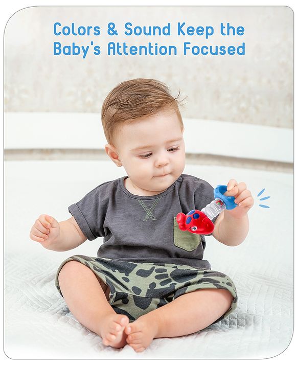 Babyhug Rattle with Beads (color may vary)