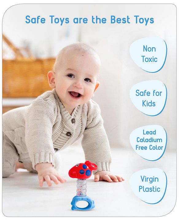 Babyhug Rattle with Beads (color may vary)