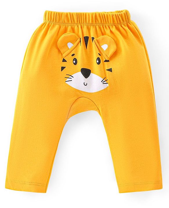 Babyhug Full Length Diaper Leggings Pack of 3 Tiger Printed - Blue & Yellow