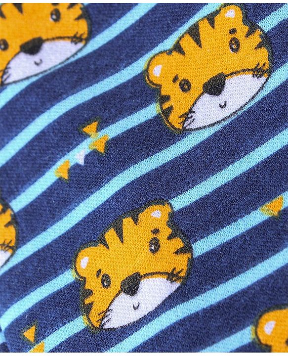 Babyhug Full Length Diaper Leggings Pack of 3 Tiger Printed - Blue & Yellow