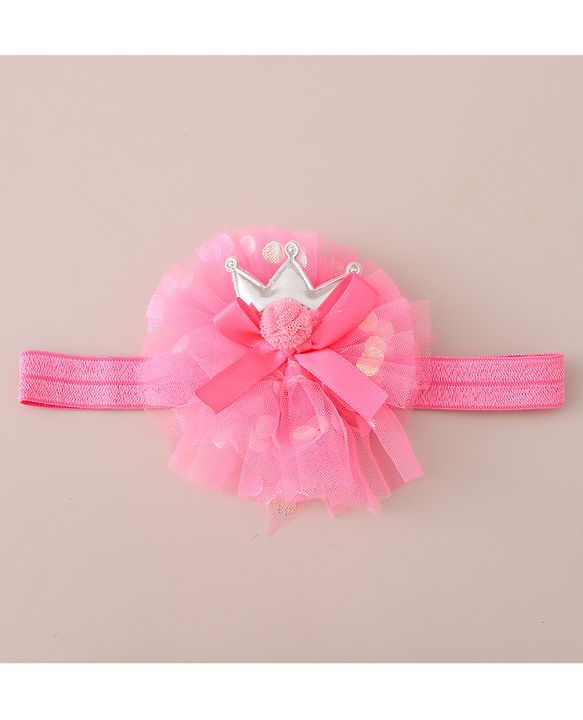 Babyhug Free Size Headbands Floral & Crown  Applique  Pack of 3- Multicolor
