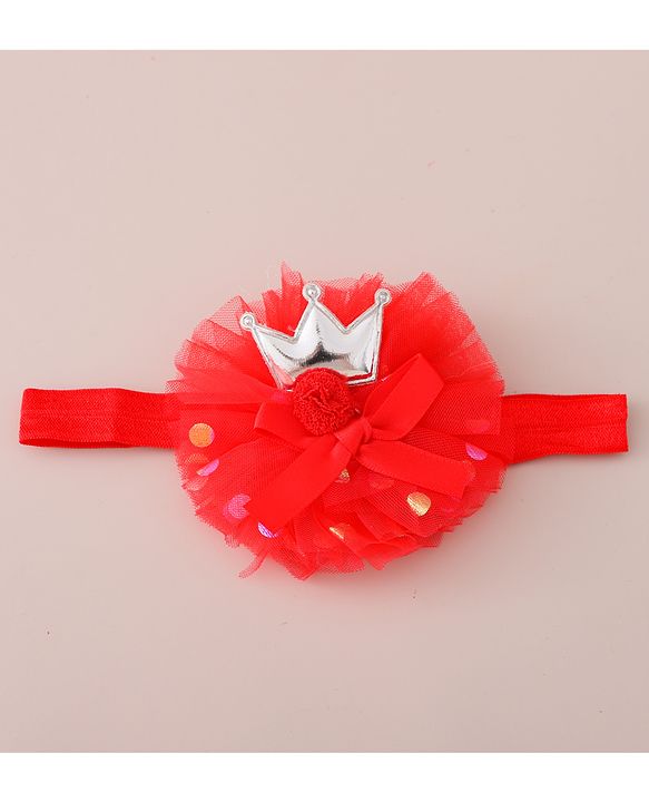 Babyhug Free Size Headbands Floral & Crown  Applique  Pack of 3- Multicolor