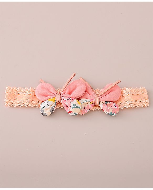 Babyhug Free Size Headbands With Bow & Floral Applique Pack of 3 - Multicolor