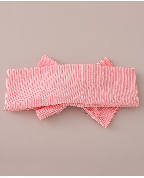 Babyhug Free Size Headbands With Bow & Butterfly Applique Pack of 2-  Pink & White