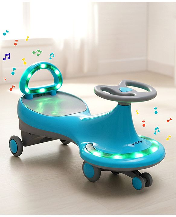 Babyhug Orbit Swing Car with Light & Music - Yellow| Easy to Handle| Built for Rough Play| Encourages Physical Activity| Fully Assembled| For Kids of 1 to 6 years| Sport Gift