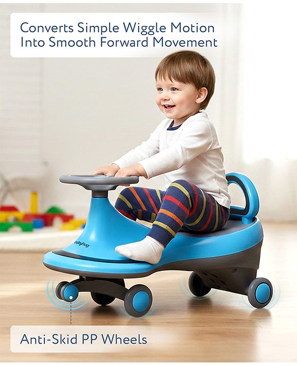 Babyhug Orbit Swing Car with Light & Music - Yellow| Easy to Handle| Built for Rough Play| Encourages Physical Activity| Fully Assembled| For Kids of 1 to 6 years| Sport Gift