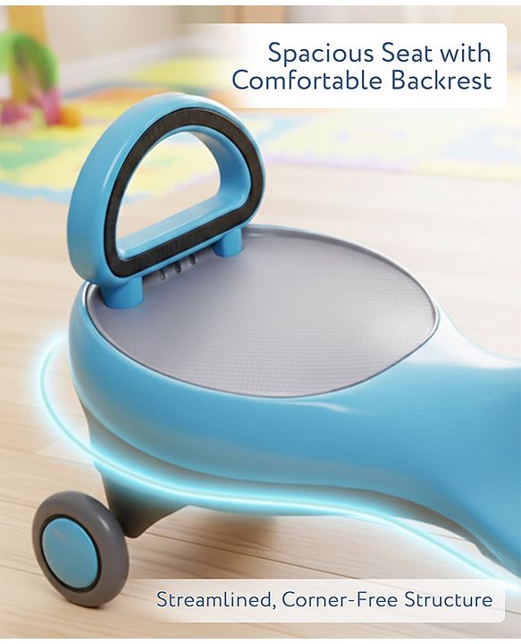 Babyhug Orbit Swing Car with Light & Music - Yellow| Easy to Handle| Built for Rough Play| Encourages Physical Activity| Fully Assembled| For Kids of 1 to 6 years| Sport Gift