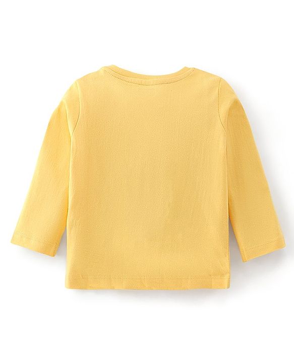 Babyhug Cotton Knit Full Sleeves Cartoon Printed Night Suit - Yellow