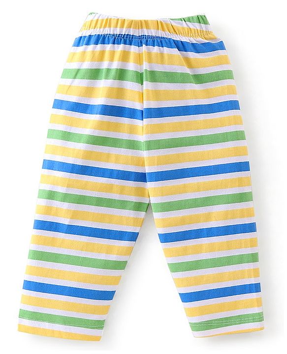 Babyhug Cotton Knit Full Sleeves Cartoon Printed Night Suit - Yellow