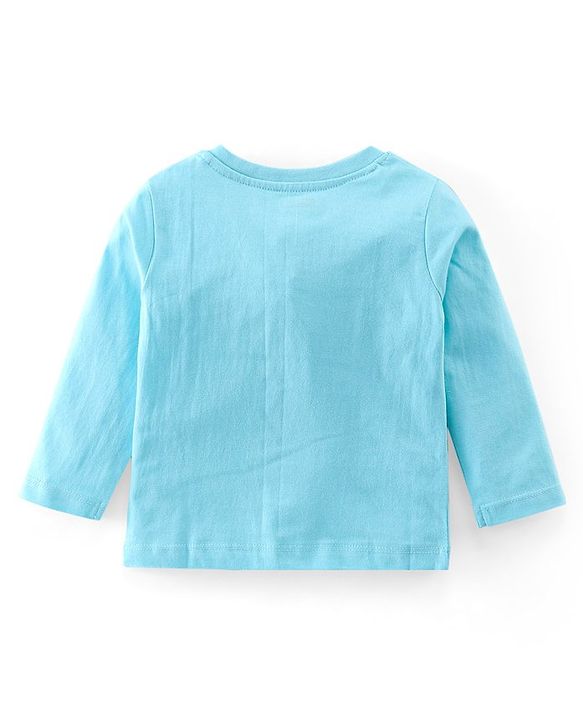 Babyhug Cotton Knit Full Sleeves Cow Printed Night Suit - Blue