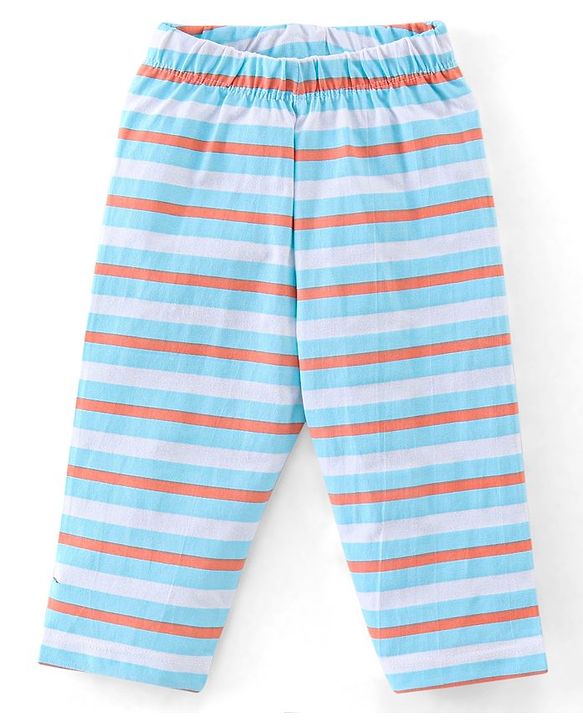Babyhug Cotton Knit Full Sleeves Cow Printed Night Suit - Blue