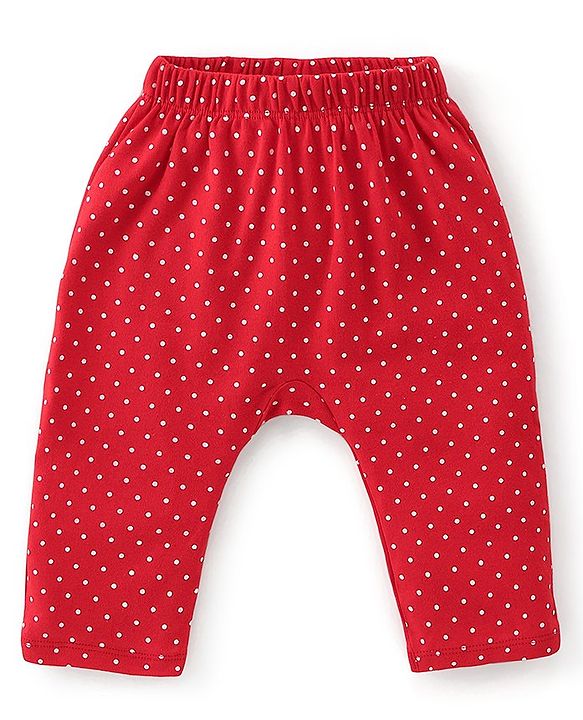 Babyhug Cotton Knit Full Length Diaper Pants Floral Print Pack Of 3 - Multicolour