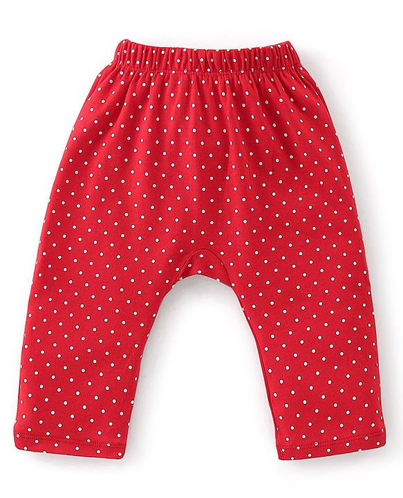 Babyhug Cotton Knit Full Length Diaper Pants Floral Print Pack Of 3 - Multicolour